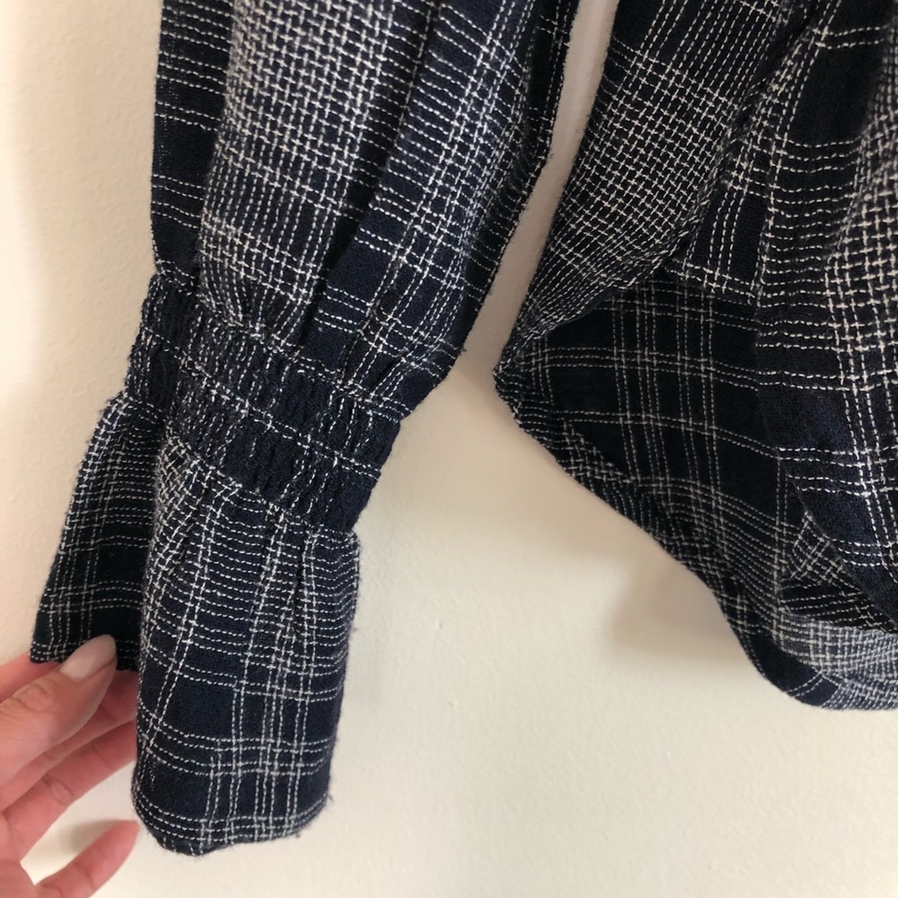 Madewell | Navy Plaid Button Down - Picture 6 of 8